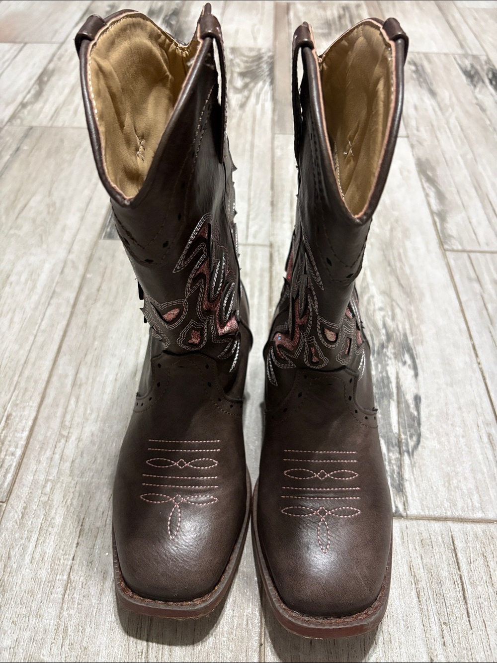 Roper Brown Girls' Embroidered Western Boots